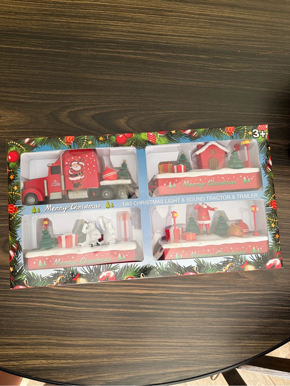 Christmas Light & Sound Tractor and Trailer Set - Red and White